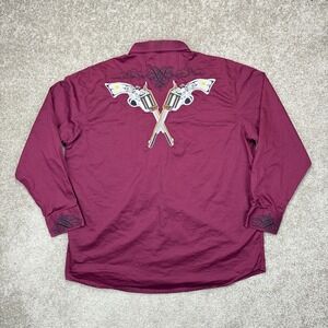 Vaccari Rare Pistol Western Cowboy Pearl Snap Shirt 2XL‎
